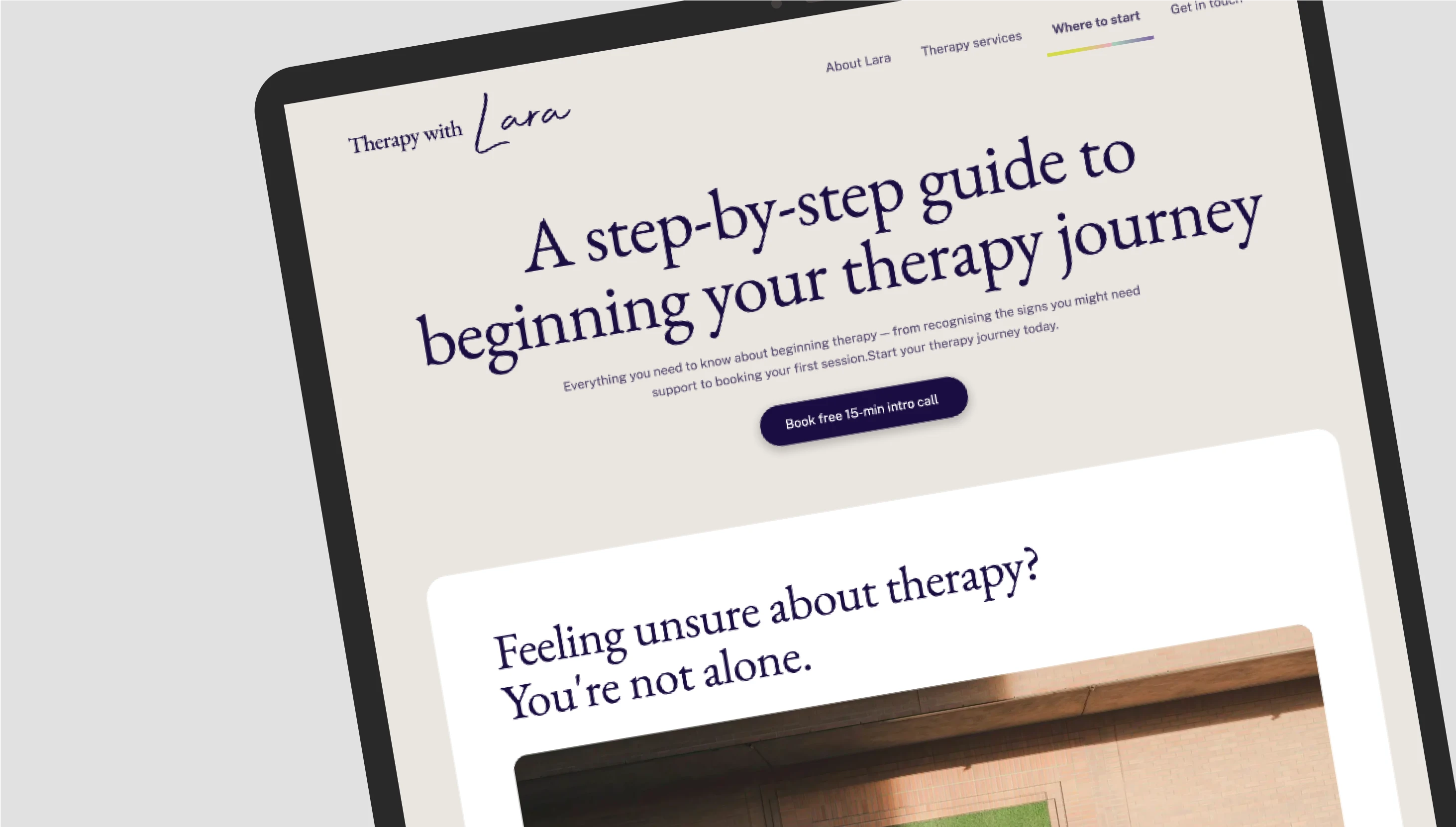 Therapy with Lara — website design